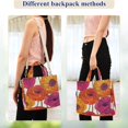 thumbnail image 4 of FORMRS Womens Corduroy Tote Bag Crossbody Shoulder Handbag with Pocket, Purple Hand Drawn Floral, 4 of 7