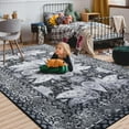 thumbnail image 5 of Cydiria Vintage Boho Traditional Oriental Faux Wool Area Rug, 2' x 3', Black, 5 of 8