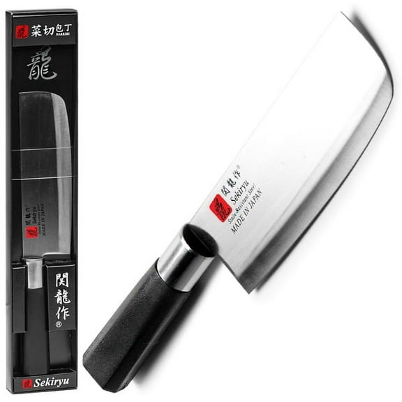 Sekiryu Japanese Style Kitchen Nakiri Knife For Peeling and Shaving Vegetables Stainless Steel 11.6 inch (Blade: 6.6 inch) Made in Japan