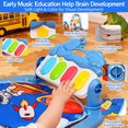 thumbnail image 4 of Baby Play Mat Baby Gym,Funny Play Piano Tummy Time Mat Baby Mat with 5 Infant Sensory Baby Toys, Music and Lights Boy & Girl Gifts for Newborn Baby 0-12 Months,Blue, 4 of 6