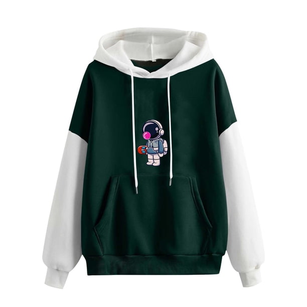 Sudadera Para Mujer Sudaderas Con Cuello Redondo Moda Casual Impreso Blusa de Manga Larga Tops Sudadera Patchwork Con Capucha Odeerbi ODB146018