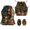 thumbnail image 2 of Xoenoiee Deer Camo American Flag Print Gaming Chair Cover, Removable Office Chair Cover with Zipper, Stretch Anti-dust Universal Washable High Back Computer Seat Protector for Pets, 2 of 7