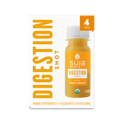 Suja Digestion Shot with Ginger and Probiotics, Organic Juice Shot, 1.7 Oz 4 Pack