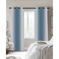 thumbnail image 3 of Blue White Ombre Blackout Curtain 39 Inch Length 2 Panels Set, Modern Abstract Art Farmhouse Gradient Two-layer Sewing Polyester Fiber Blackout Curtain with Grommet, 27.5" x 39" x2, 3 of 9