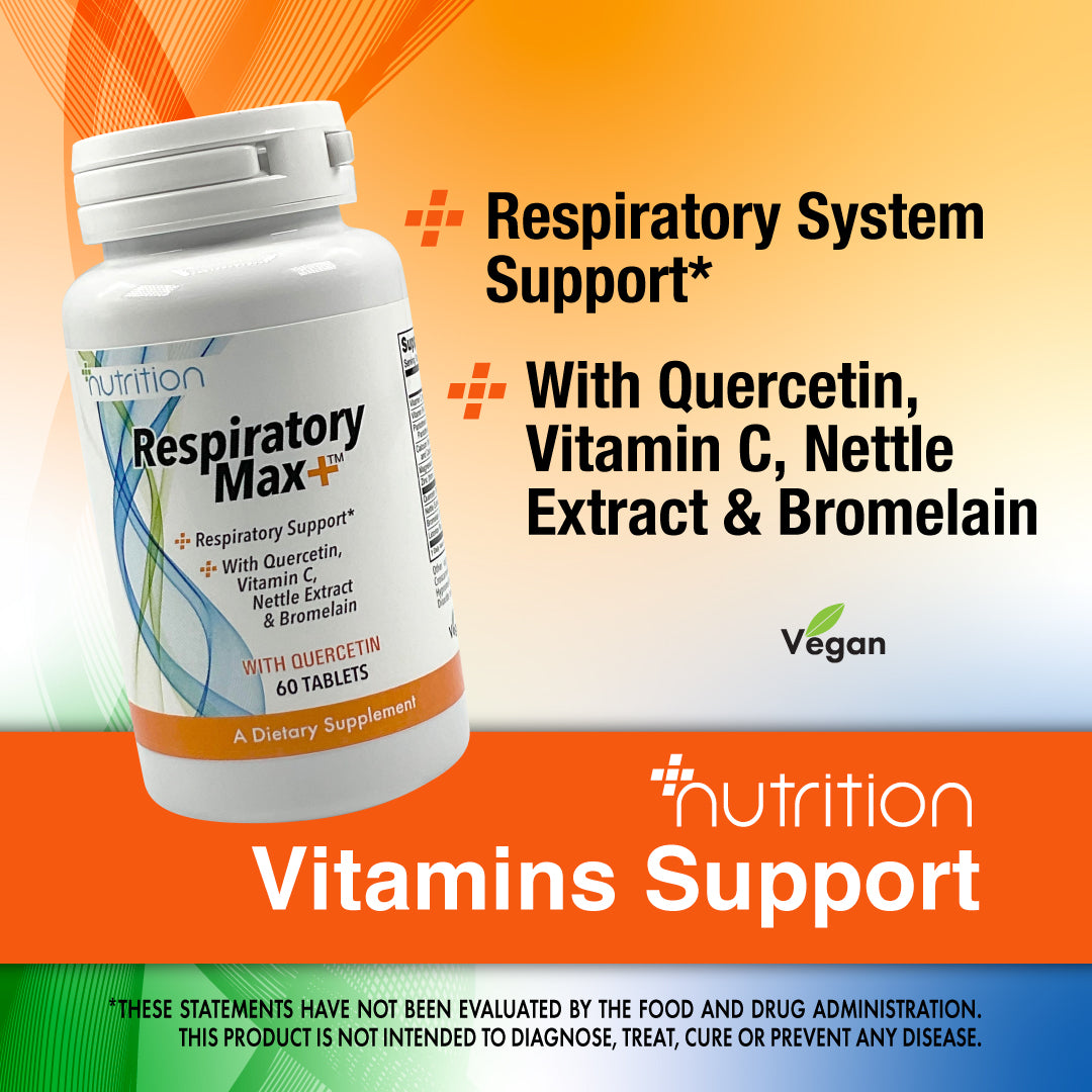 Nutri Plus Fit Respiratory MAX+™ with Quercetin, Vitamin C, Nettle Extract and Bromelain, Respiratory Support*, 60 Tablets