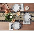 thumbnail image 3 of Halloween Table Runner, Crow Bat Black Plaid Rustic Table Runner for Holiday Birthday Party Kitchen Dining Table Home Decor,, 3 of 8