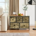 thumbnail image 3 of VECELO 5-Drawer Dresser for Bedroom Chest of Drawers Storage Dresser, 31.5" Length Unit Standing Organizer Metal Frame Wooden Top Living Room Entryway Office, Gray, 3 of 8