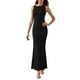 thumbnail image 1 of Vestido liso de un solo hombro para mujer - Vestido largo de poliéster, cuello redondo, cintura alta, adecuado para fiestas/vacaciones, S-L, 1 of 4