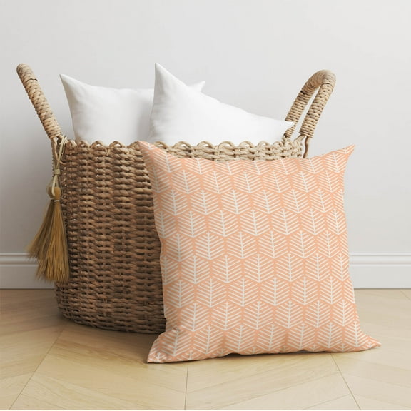Stitch Patch Peach Throw Pillow