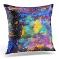 thumbnail image 1 of EREHome Colorful Sky Black Celestial Watercolor Galaxy Raster Trendy Modern Blue Color Water Pillow Case Cushion Cover 20x20 Inches, 1 of 1