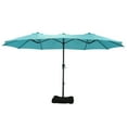 thumbnail image 2 of Ainfox 15ft Large Patio Umbrella, Double-Sided Outdoor Rectangle Table Umbrellas with Fillable Weighted Sand Bag Base，Blue, 2 of 9