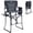 Grey, variant on EVER ADVANCED Foldable Directors Chair with Footrest, Tall Camping Chair, Side Table, 350 lbs Support, Black