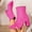 Hot Pink, variant on Lepsheexh Shoes for Women Autumn Winter Round Toe Chunky High Heel Fashionable Casual Short Tube Ankle Boots Versatile Daily Footwear