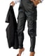 thumbnail image 4 of Pantalones de moda personalizados con cremallera de piel, pantalones ajustados de cintura alta, pantalones de mujer, 4 of 4