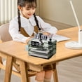 thumbnail image 4 of A4 Paper Storage Box Stackable Plastic Large Opening Single Layer Desktop File Organizer for Office Green 32.5x25x7.5cm/12.8x9.8x3.0in, 4 of 12