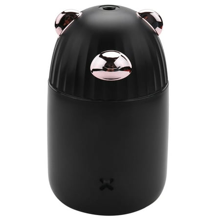 

Portable Mini Humidifier 350Ml USB Cool Mist Humidifier for Small Room Home Desk Office Travel Whisper-Quiet Automatic Shut-Off and 7 Color Lights Lasts Up To 16 Hours Black