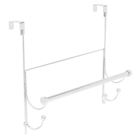 Home Basics Over the Door Hook with Towel Bar, Chrome
