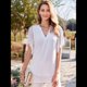 thumbnail image 4 of Blusas de Corta con Cuello en V para Mujer, Blusas Florales de Doble Capa de , Túnicas, Tops XL, 4 of 8