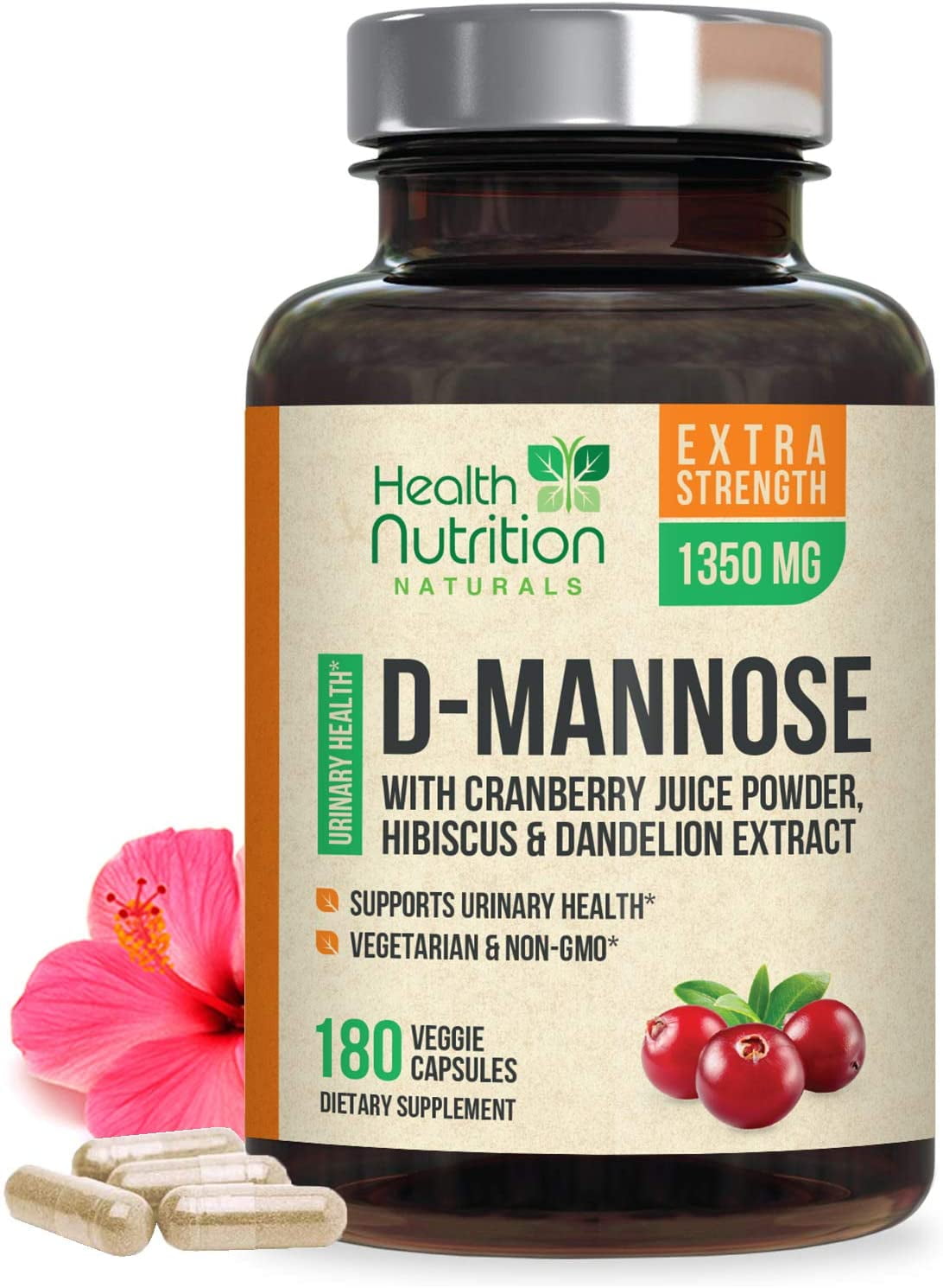 Health Nutrition D-Mannose Capsules with Cranberry for UTI, Bladder ...
