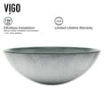 thumbnail image 2 of VIGO Glass Round Vessel Bathroom Sink in Silver with Duris Faucet and Pop-Up Drain in Brushed Nickel, 2 of 10