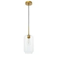 thumbnail image 7 of Indoor Modern Home Decorative Bright Ceiling Collier 1 Light Brass and Clear Glass Pendant, 7 of 7