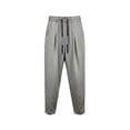 thumbnail image 4 of Atkumj Athletic Pants for Men with Pockets Fashion Crinkle Texture Drawstring Casual Pants Elastic Waistband Solid Color Straight Fit Trousers for Men S, 4 of 6