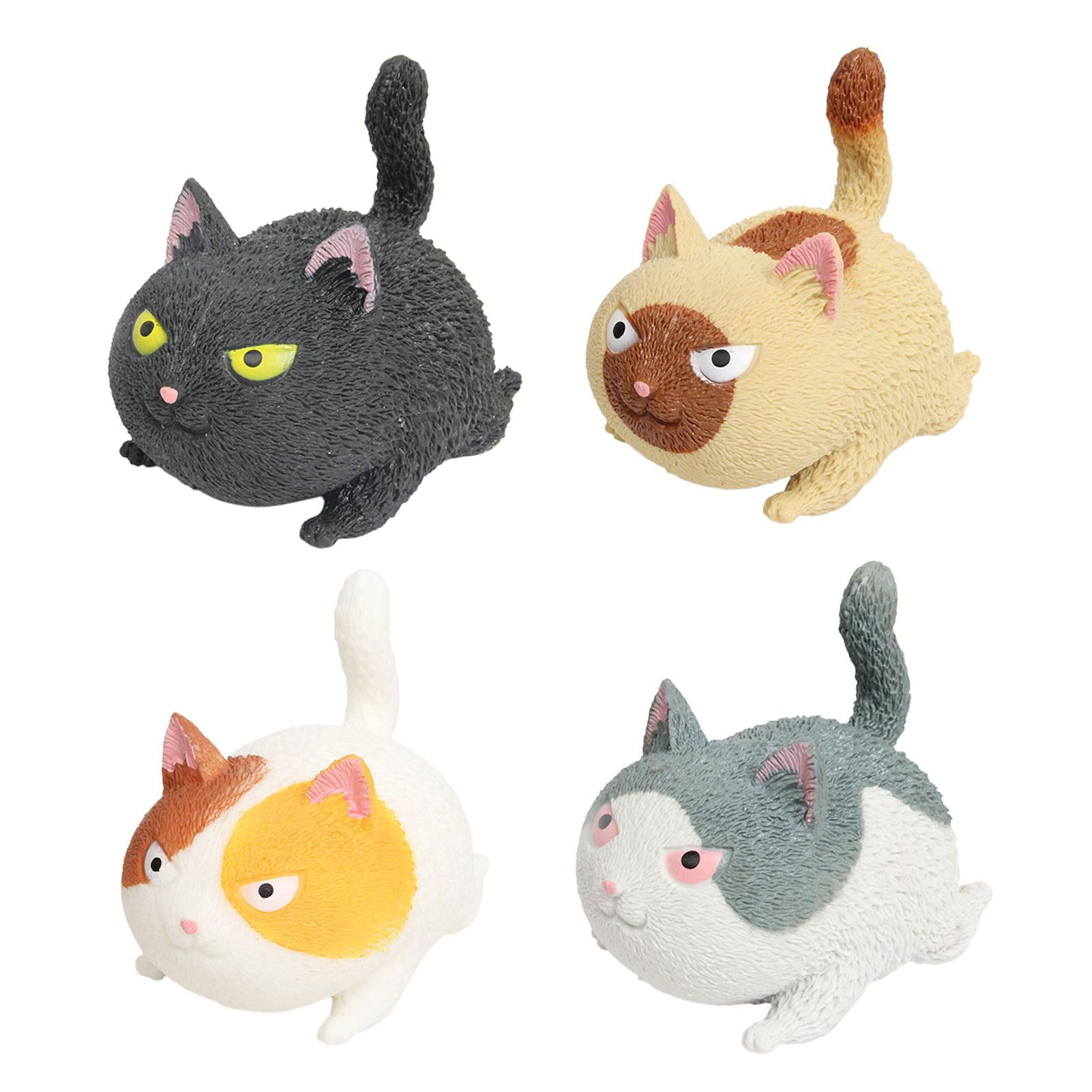 Cute Angry Cat Squeeze Stretchy Doll Squishy Fidget Healing Balls Stress Toy 