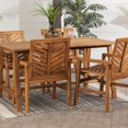 thumbnail image 3 of Solid Acacia Wood 5-Piece Chevron Dining Set in Brown, 3 of 5