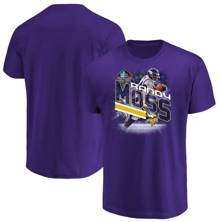 Randy Moss Minnesota Vikings Majestic NFL Hall of Fame Inductee Player Illustration T-Shirt -