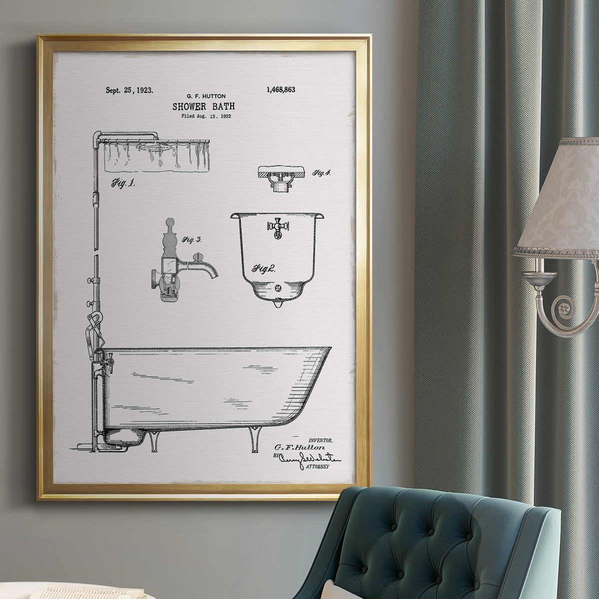 Vintage Bath I Premium Classic Framed Print - Ready to Hang