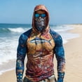 thumbnail image 4 of Yaoyar Men's UPF 50+ Sun Protection Hoodie Shirt Long Sleeve UV SPF Fishing Lightweight Shirts with Mask Rash Guard, 4 of 5