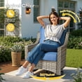 thumbnail image 5 of Vcatnet 8 Pieces Outdoor Conversation Set Sectional Sofa All Weather Wicker High-Back Patio Furniture Set with Swivel Rocking Chairs and Ottoman, Diamond Blue, 5 of 11