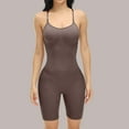 thumbnail image 2 of Women Solid Suspender BodySuit High Waist Abdominal Shaping Button Chest Support Seamless Open Bottom Bodysuit Bust Fix, 2 of 4