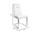 thumbnail image 5 of Benjara Jon 22 Inch Dining Chair, Set of 2, Cantilever Steel, Vegan Leather, White, 5 of 6