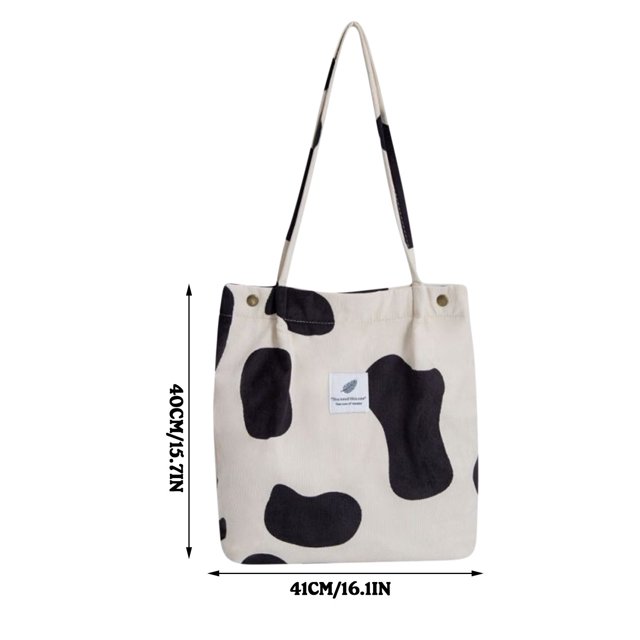 PRETXORVE Cow Casual Print Canvas Crossbody for Style