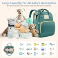 thumbnail image 5 of Diaper Bag Backpack, Multifunctional Baby Changing Bag with Foldable Crib & Insulated Milk Bottle Pocket, Large Capacity Travel Backpack with USB Charging Port & Stroller Strap (Green), 5 of 7