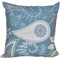 Simply Daisy 16" x 16" Paisley Floral Floral Print Outdoor Pillow