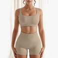 thumbnail image 2 of Hessimy Women's Yoga Outfits 2 Piece High Waisted Leggings with Sports Bra Gym Clothes Sets(Khaki,L), 2 of 8
