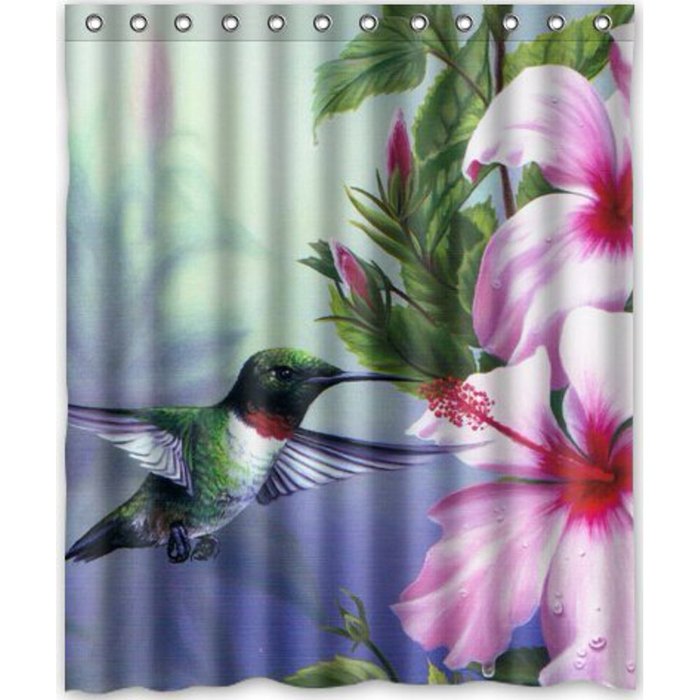 MOHome Hummingbird Shower Curtain Waterproof Polyester Fabric Shower