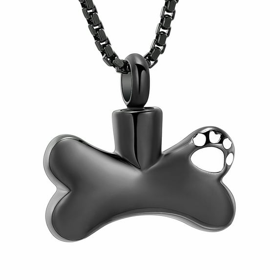 Bone Pet Cremation Jewelry for Ashes Urn Necklace Paw Print Pet Keepsake Jewelry for Pet/Dog's/Cat's Ashes Pendant