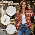 thumbnail image 6 of DISNIMO Christmas Tree Printed Sweatshirts for Women Snowman Printed Jackets Coat Zip Up Outwear Casual Sweatshirt Jacket with Pockets, 2XL, 6 of 7