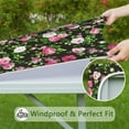 thumbnail image 6 of Water-Resistant Square Tablecloth with Elastic Hem, Floral Print Polyester for Daily Dining Use, 34x34 Inch, 6 of 6