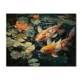 thumbnail image 3 of Designart "Golden Koi Harmony Japon s Yellow and Red III" Japanese Print on Natural Pine Wood, 3 of 5