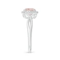 thumbnail image 3 of ANGARA Natural Round 1.1 ct Morganite Halo Ring with Criss Cross Shank in 14K White Gold for Women | Birthday, Anniversary, Jewelry Gift for Women | Natural Morganite Ring, 3 of 12