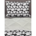 thumbnail image 3 of Leaves Comforter & Sham Bedding Set, Jungle Pattern Foliage Silhouettes Monochrome Composition Exotic Monsteras, 3 pcs Duvet Set Microfiber Filling Quilt, 5 Sizes, Black and White, by Ambesonne, 3 of 4