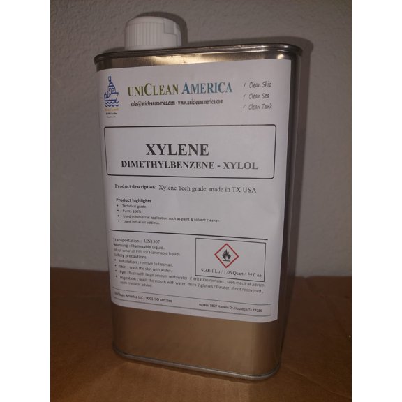 UniClean America Xylene - (dimethylbenzene) Xylol - HIGH Purity - Made in USA - 2 liter / 67 fl oz