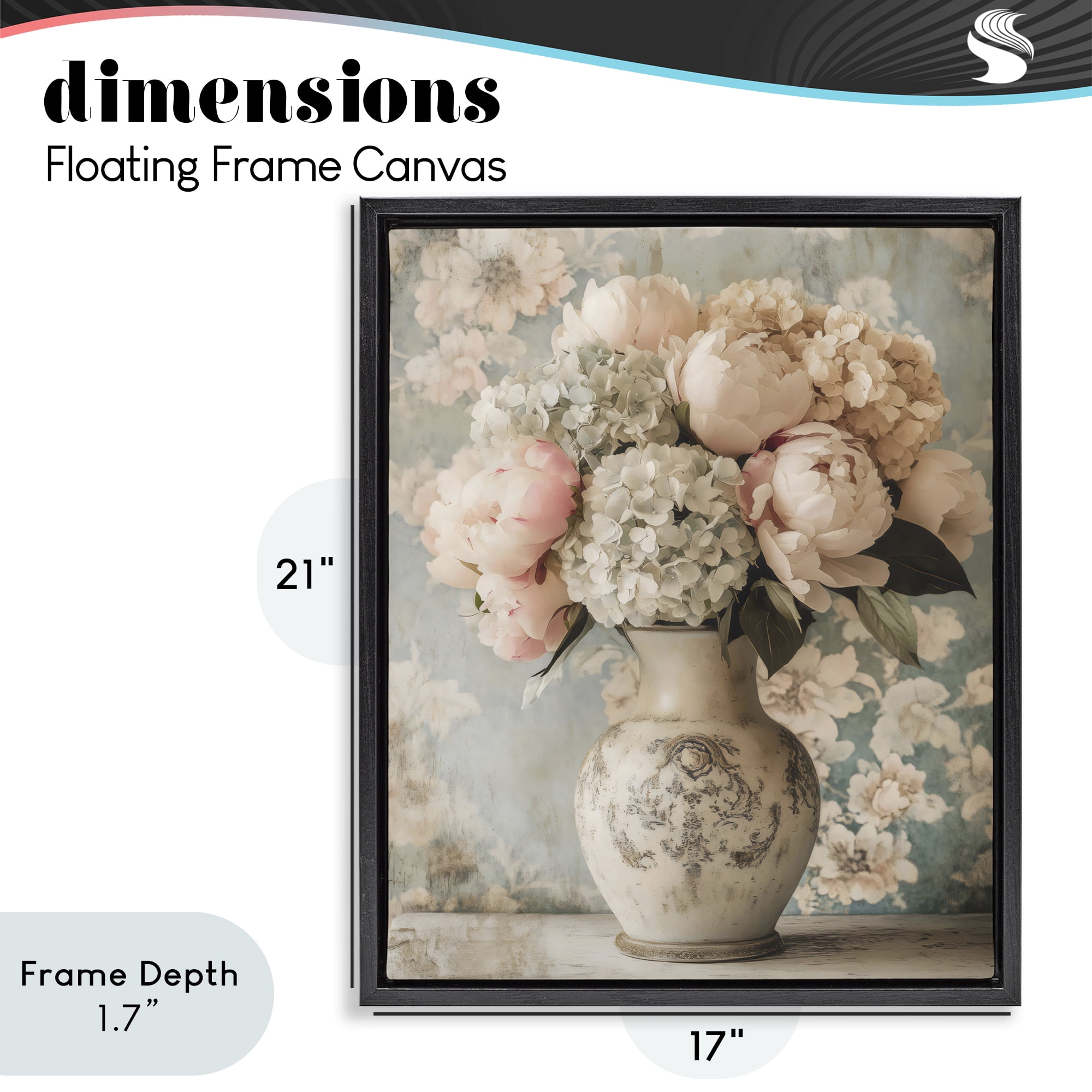 Stupell Industries Delightful Arrangement of Flowers Black Framed Floater Canvas Wall Art, design by Creative Studio
