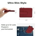 thumbnail image 3 of MINKUROW Slim Wallet for Women Thin Womens Card Holder RFID Blocking Genuine Leather Small Wallets Deep Red, 3 of 6