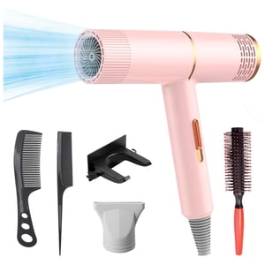 Electric Hair Dryer Multi Color High Power Electric Hair Dryer Home Hair Dryer Hot Wind Comb Hair Salon Blowing Comb Low Radiation Hair Dryer 3 Wind Speeds 3 Temperature