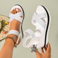 thumbnail image 4 of ssuyfkrb Womens Wedge Sandals,Platform Sandals,Womens Sandals,Open Toe,Peep Toe,Vacation,Casual,White,Free Size, 4 of 9